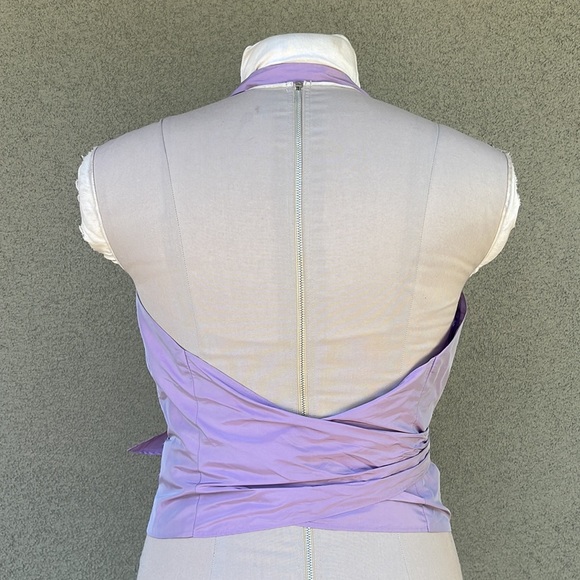 Ann Taylor Y2K 2000s iridescent halter wrap top - Picture 5 of 8
